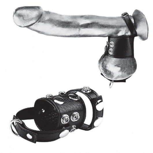 Утяжка на пенис и мошонку Cock Ring With 1.5  Ball Stretcher And Optional Weight Ring - BlueLine - купить с доставкой в Пушкино