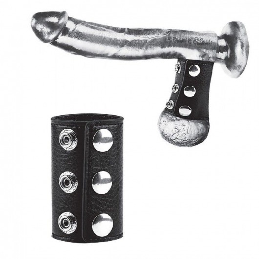 Чёрная утяжка на кнопках 100% PVC STRAP WITH METAL SNAP - BlueLine - купить с доставкой в Пушкино