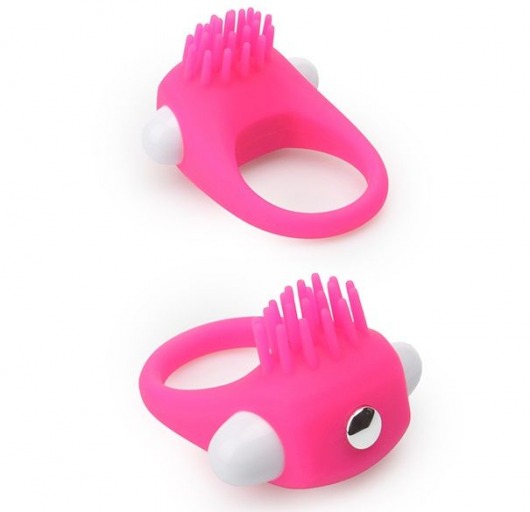 Розовое эрекционное кольцо с щеточкой LIT-UP SILICONE STIMU RING 5 - Dream Toys - в Пушкино купить с доставкой