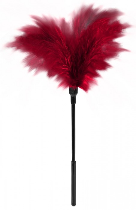 Пластиковая метелочка с красными пёрышками Small Feather Tickler - 32 см. - Blush Novelties - купить с доставкой в Пушкино