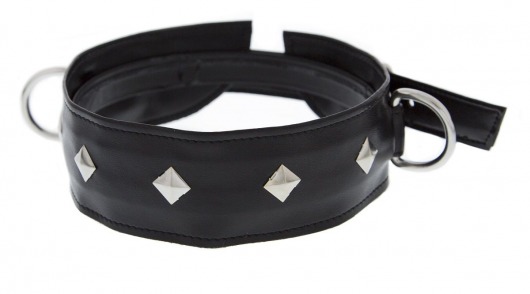 Полиуретановый ошейник с пуклями и D-кольцами Collar with Studs - Blush Novelties - купить с доставкой в Пушкино