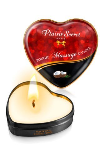 Массажная свеча с ароматом кокоса Bougie Massage Candle - 35 мл. - Plaisir Secret - купить с доставкой в Пушкино
