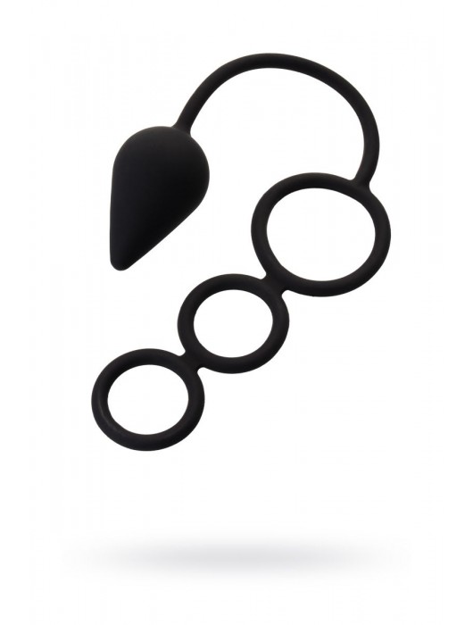 Тройное эрекционное кольцо с анальным хвостом Drop M-size - Erotist Adult Toys - в Пушкино купить с доставкой