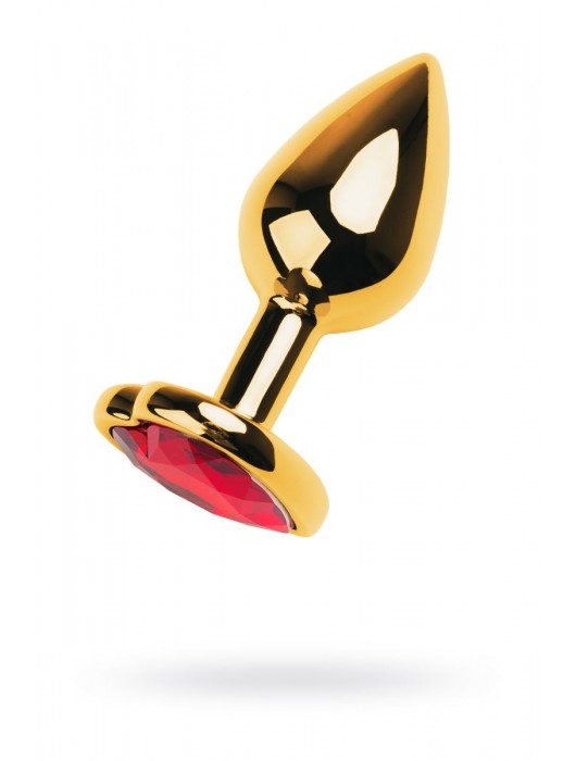 Золотистая анальная пробка с кристаллом-сердцем - 7,5 см. - ToyFa - купить с доставкой в Пушкино