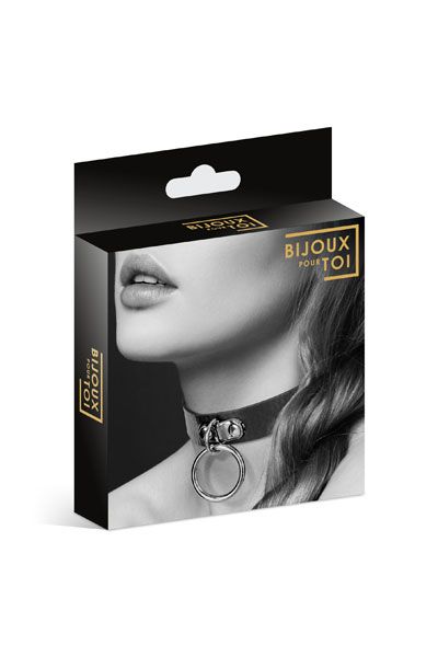 Узенький ошейник из полиуретана с кольцом - Bijoux Pour Toi - купить с доставкой в Пушкино