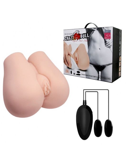 Реалистичный мастурбатор с вибрацией и двумя тоннелями - вагиной и анусом - Baile - в Пушкино купить с доставкой