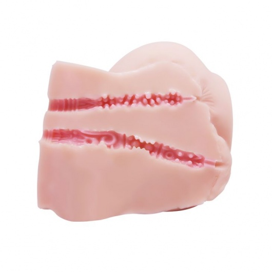 Телесный мастурбатор с двумя любовными тоннелями и вибрацией - Baile - в Пушкино купить с доставкой