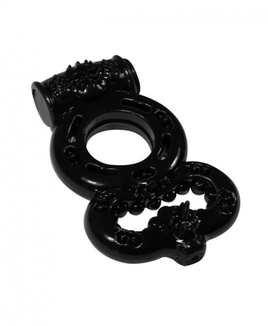 Чёрное эрекционное кольцо Rings Treadle с подхватом - Lola Games - в Пушкино купить с доставкой