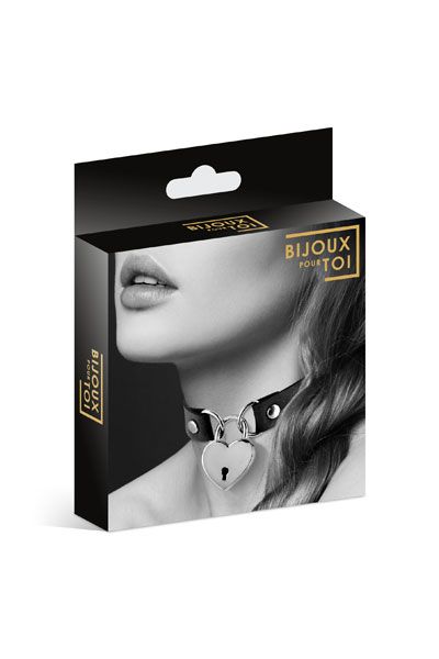 Черный чокер с замком в форме сердца - Bijoux Pour Toi - купить с доставкой в Пушкино