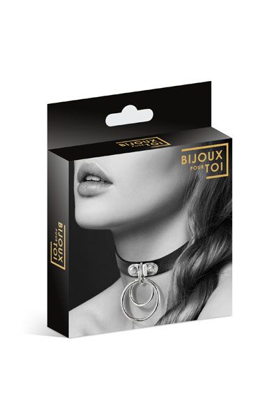 Черный чокер с двумя кольцами - Bijoux Pour Toi - купить с доставкой в Пушкино