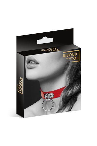 Красный узенький чокер с кольцом - Bijoux Pour Toi - купить с доставкой в Пушкино