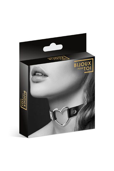 Чёрный чокер с кольцом в форме сердца - Bijoux Pour Toi - купить с доставкой в Пушкино