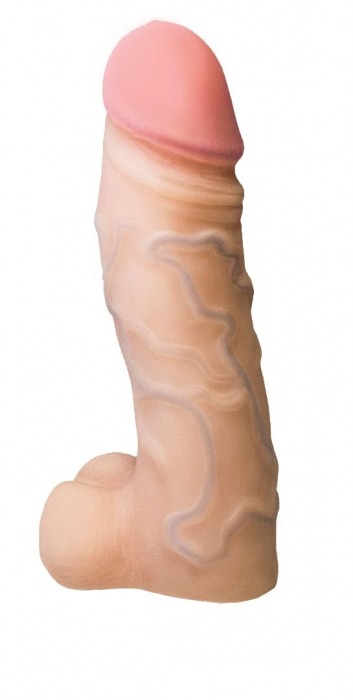 Реалистичная насадка с мошонкой REAL Standard - 15,5 см. - LOVETOY (А-Полимер) - купить с доставкой в Пушкино