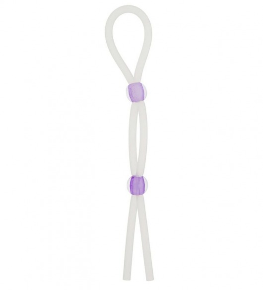 Прозрачное эрекционное кольцо-лассо SILICONE LASSO COCK RING DUAL BEADS - NMC - в Пушкино купить с доставкой