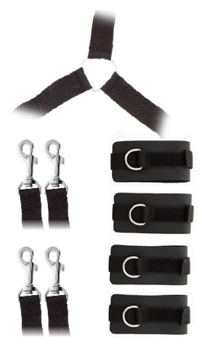 Комплект наручников и поножей LUXURIOUS BED RESTRAINT CUFF SET - Blush Novelties - купить с доставкой в Пушкино