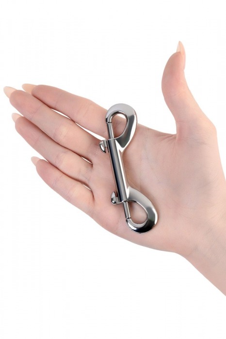 Серебристый двухсторонний карабин TOYFA Metal - ToyFa - купить с доставкой в Пушкино