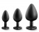 Набор черных анальных пробок с красным кристаллом-сердечком Bling Plugs Training Kit - Blush Novelties - купить с доставкой в Пушкино