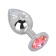Большой стальной плаг с розовым кристаллом Pink Bubble Gum - 9,5 см. - Erotic Fantasy - купить с доставкой в Пушкино